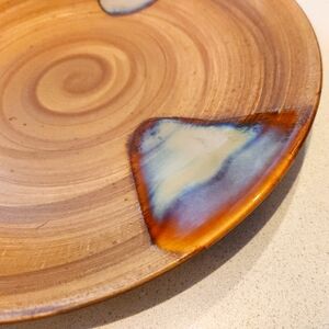 Sango Splash China 4951‎ Chop Serving Plate 12” Pottery Drip Glaze Stoneware